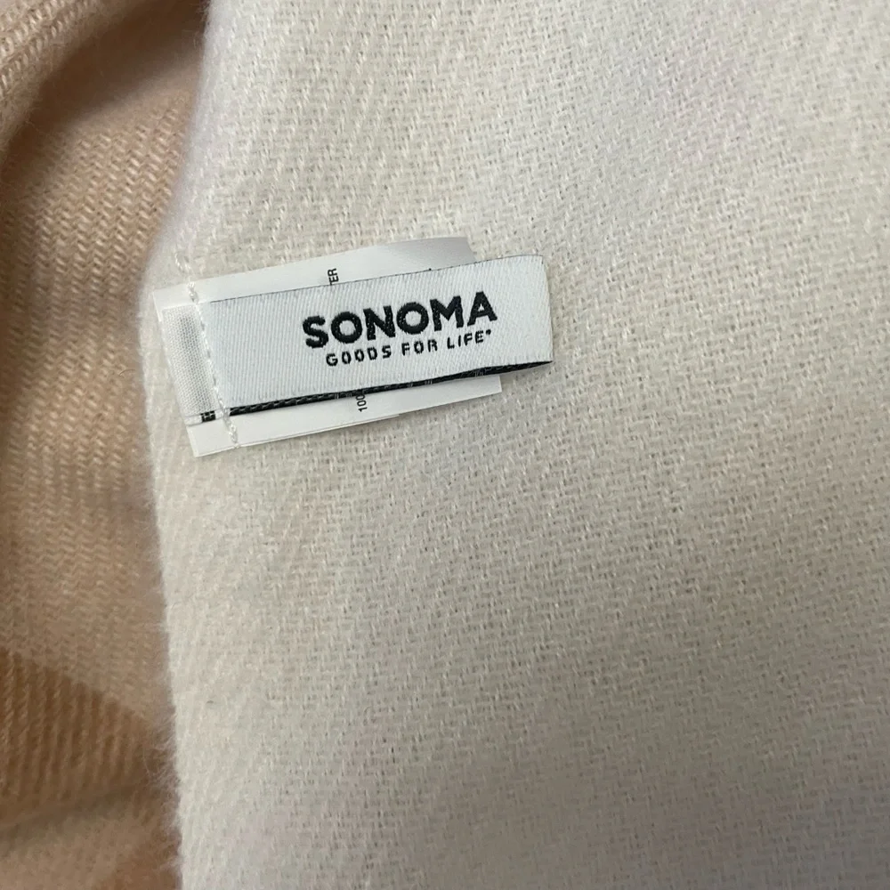 Sonoma Tan and Cream Plaid Throw Blanket